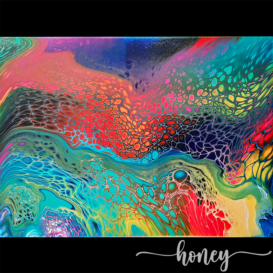 Lacy Colors fluid art by Silvi Honey